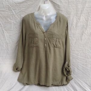 Croft & Barrow Linen Rayon blouse XL